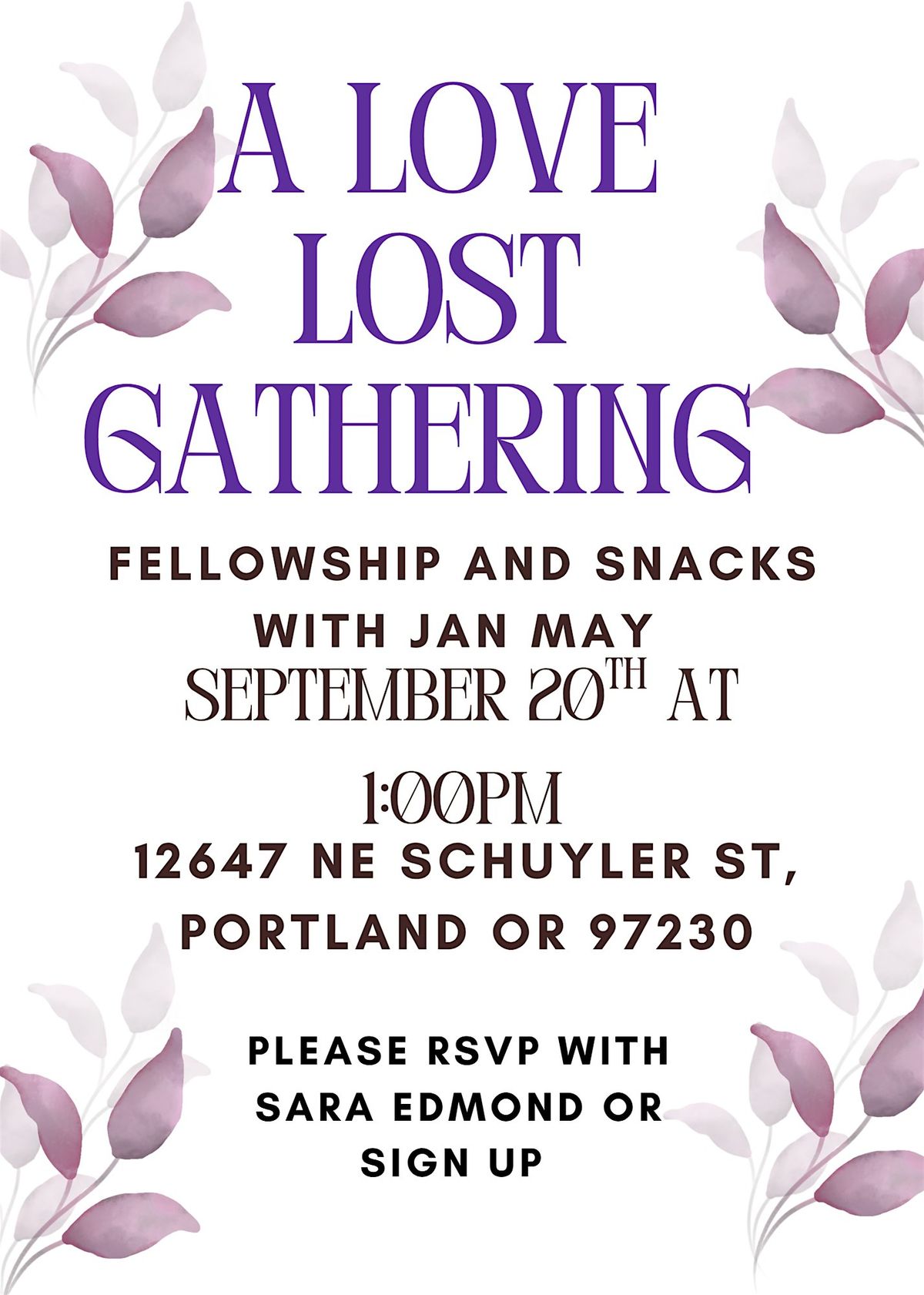 A love lost- widows connection group, 20 September | Event in Portland | AllEvents
