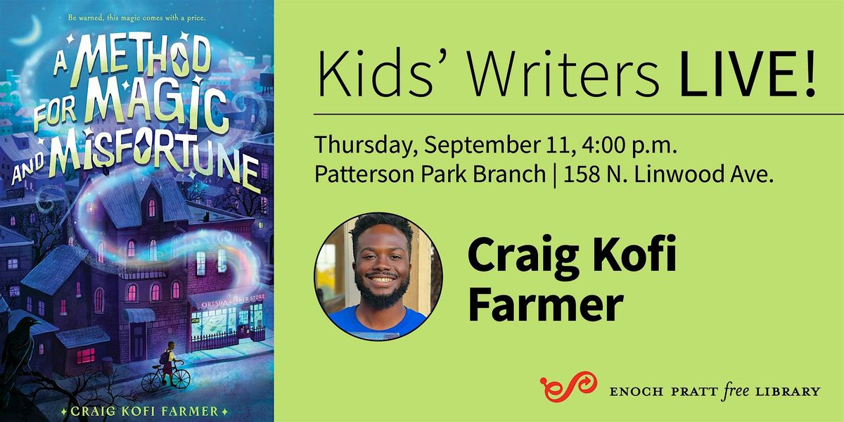 Craig Kofi Farmer: "A Method for Magic and Misfortune", 11 September | Event in Baltimore | AllEvents