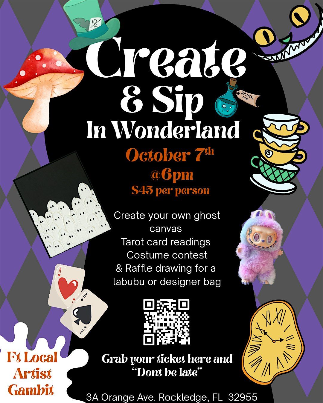 Create & Sip in Wonderland, 7 October | Event in Rockledge | AllEvents