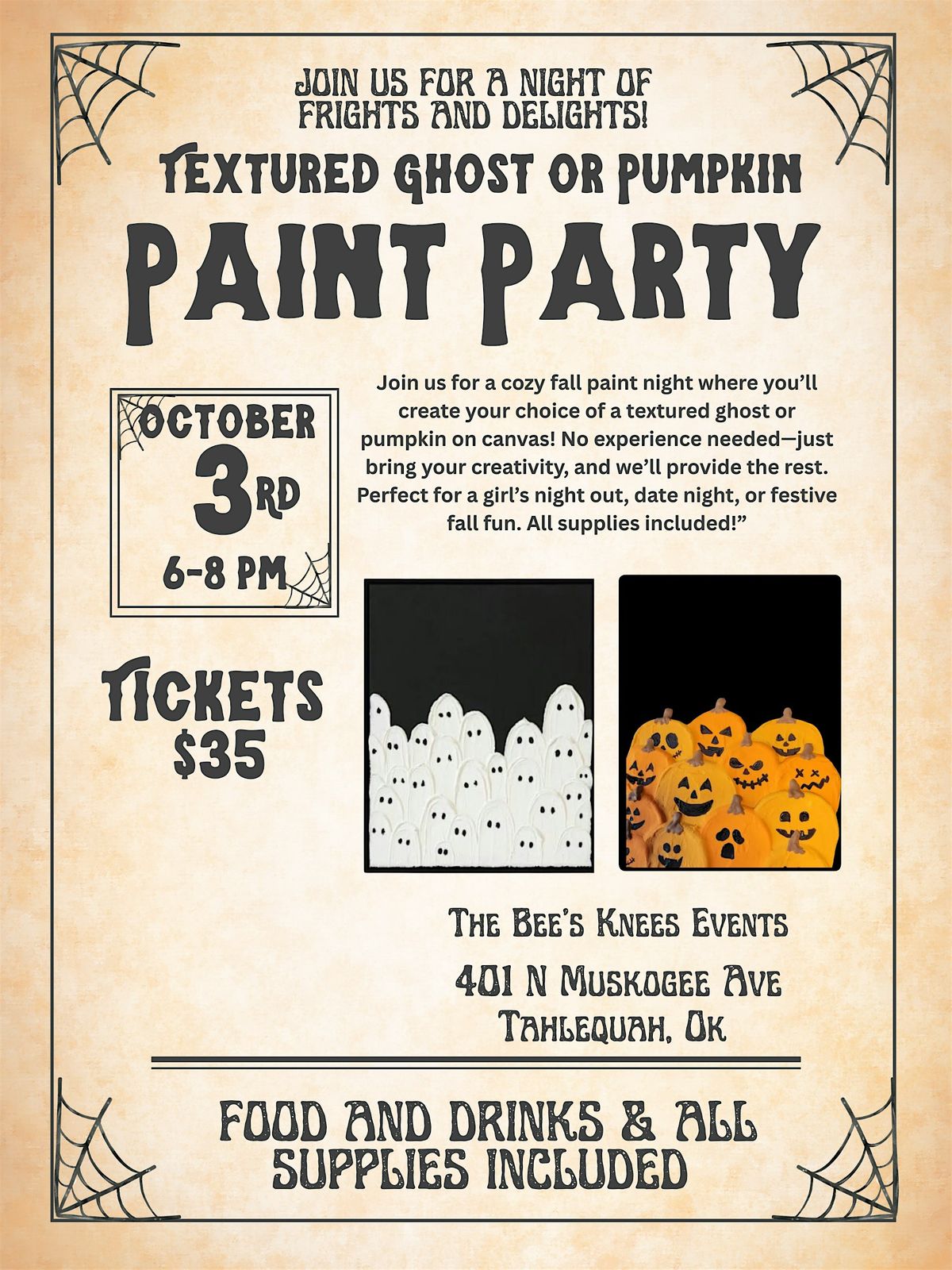 Textured Ghost or Pumpkin paint party, 3 October | Event in Tahlequah | AllEvents
