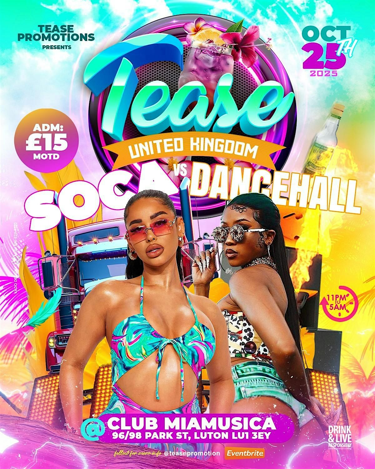 TEASE SOCA vs DANCEHALL, 25 October | Event in Luton | AllEvents