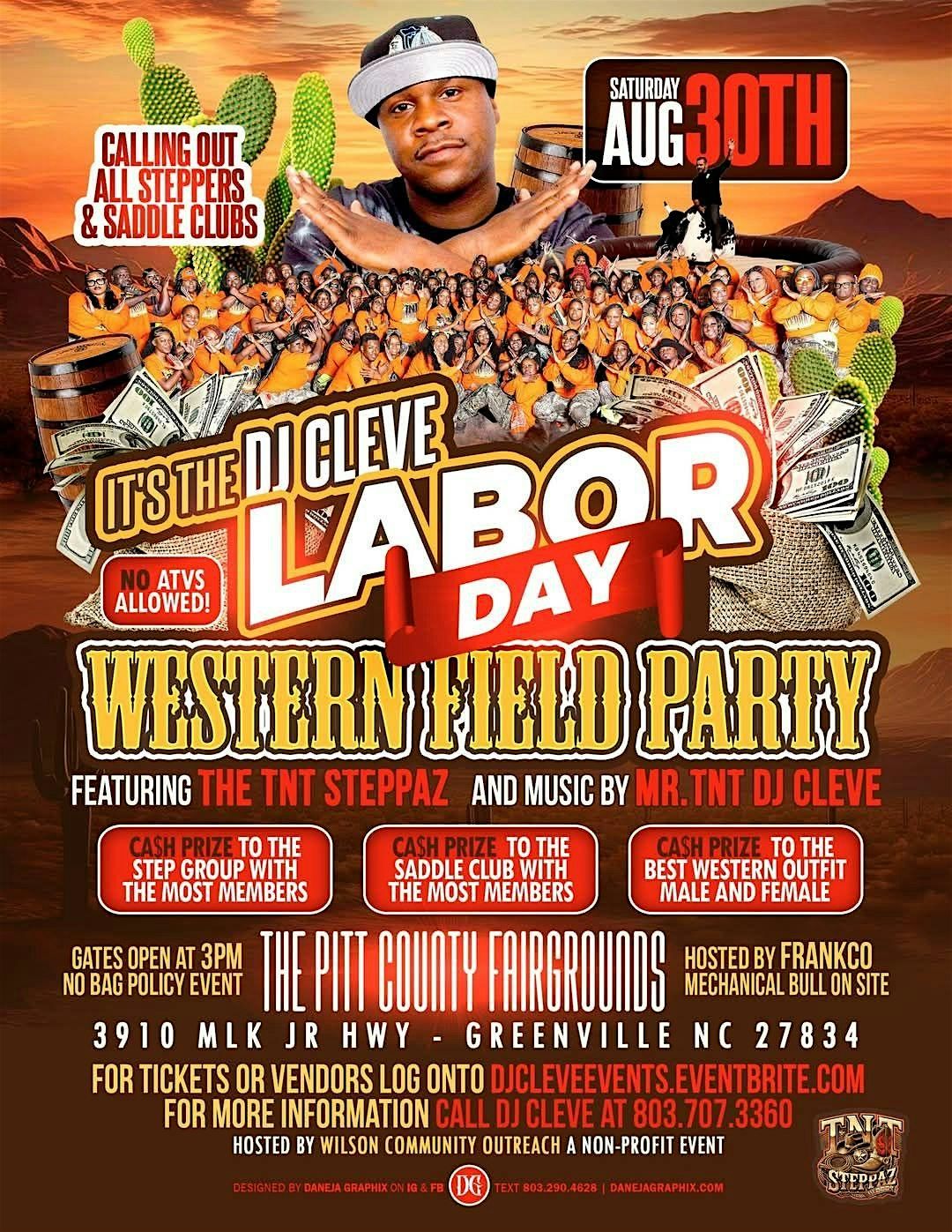 DJ CLEVE & TNT STEPPAZ WESTERN FIELD PARTY LABOR DAY WEEKEND EDITION | Event in Greenville | AllEvents