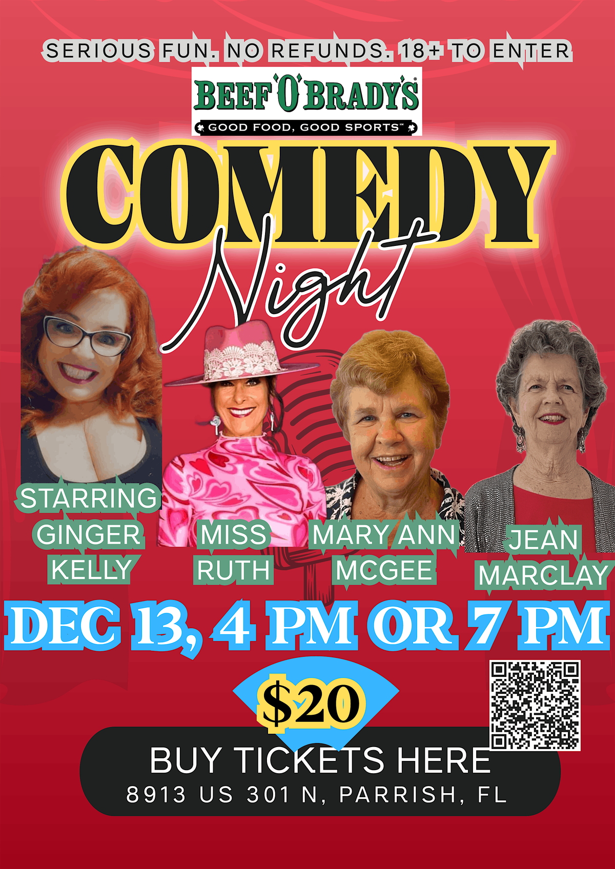 Comedy Night at Beefs, 13 December | Event in Parrish | AllEvents