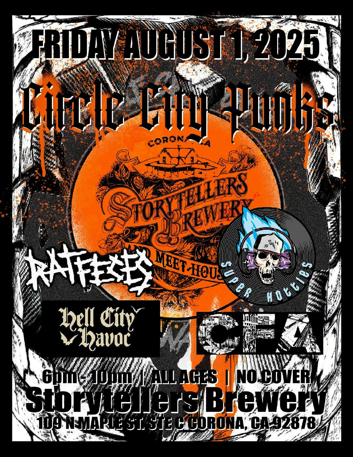 PUNK SHOW: CFA, Super Hotties, Rat Feces, & Hell City Havoc, 1 August | Event in Corona | AllEvents