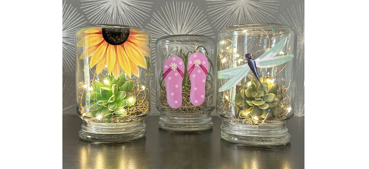 Your Choice Glass Jar with Lights Night Light Decor Paint  Sip Art Akron, 6 August | Event in Akron | AllEvents