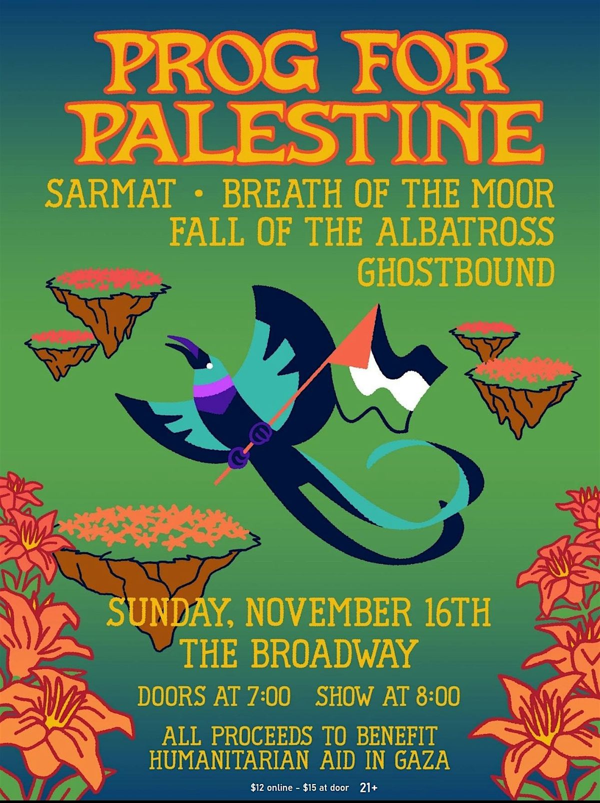 Prog for Palestine Benefit| Sarmat/Breath of the Moor/Fall of the Albatross | Event in Brooklyn | AllEvents