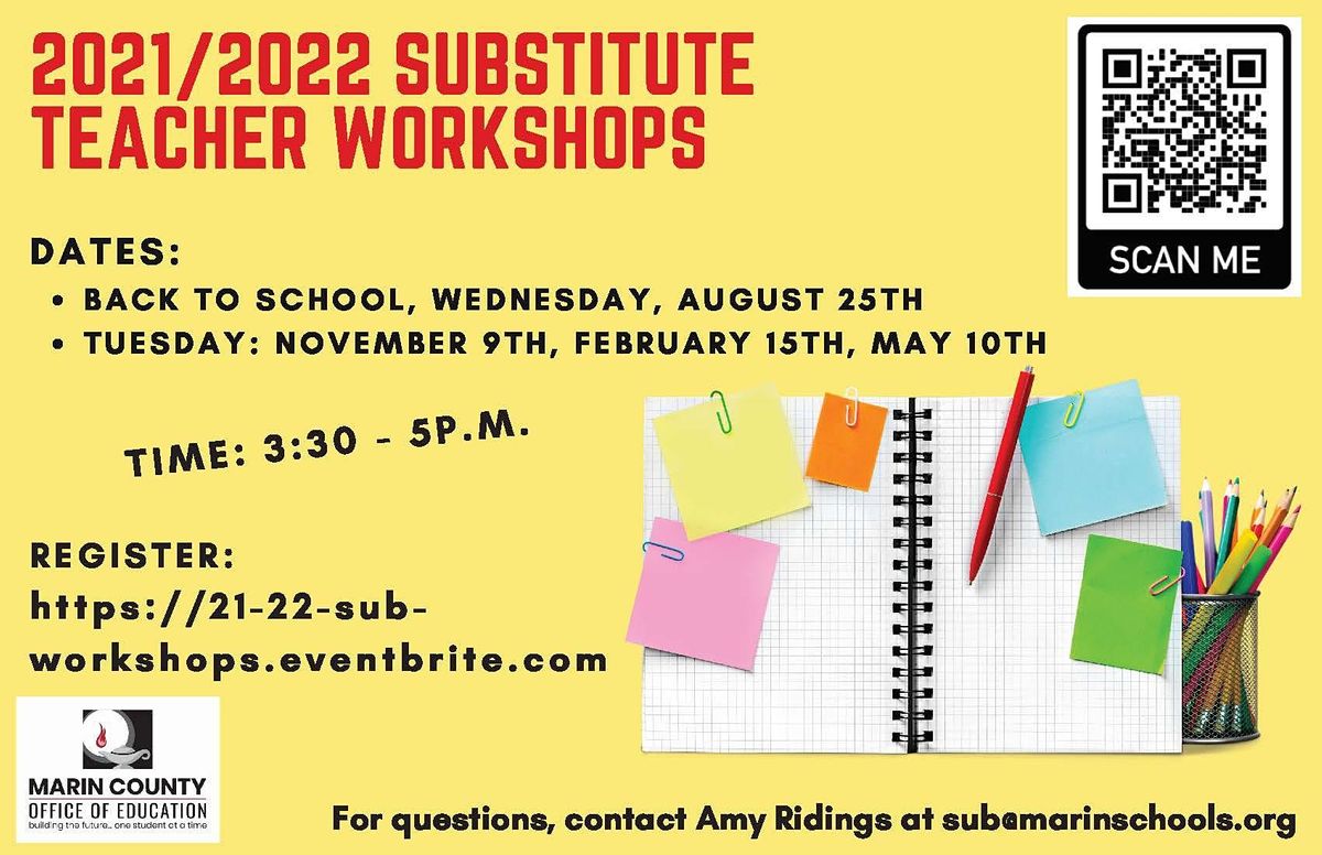 2021 2022 Substitute Teacher Workshops August 25 To May 10 Online Event Allevents In Teach Professional Development First Day Of School 2022