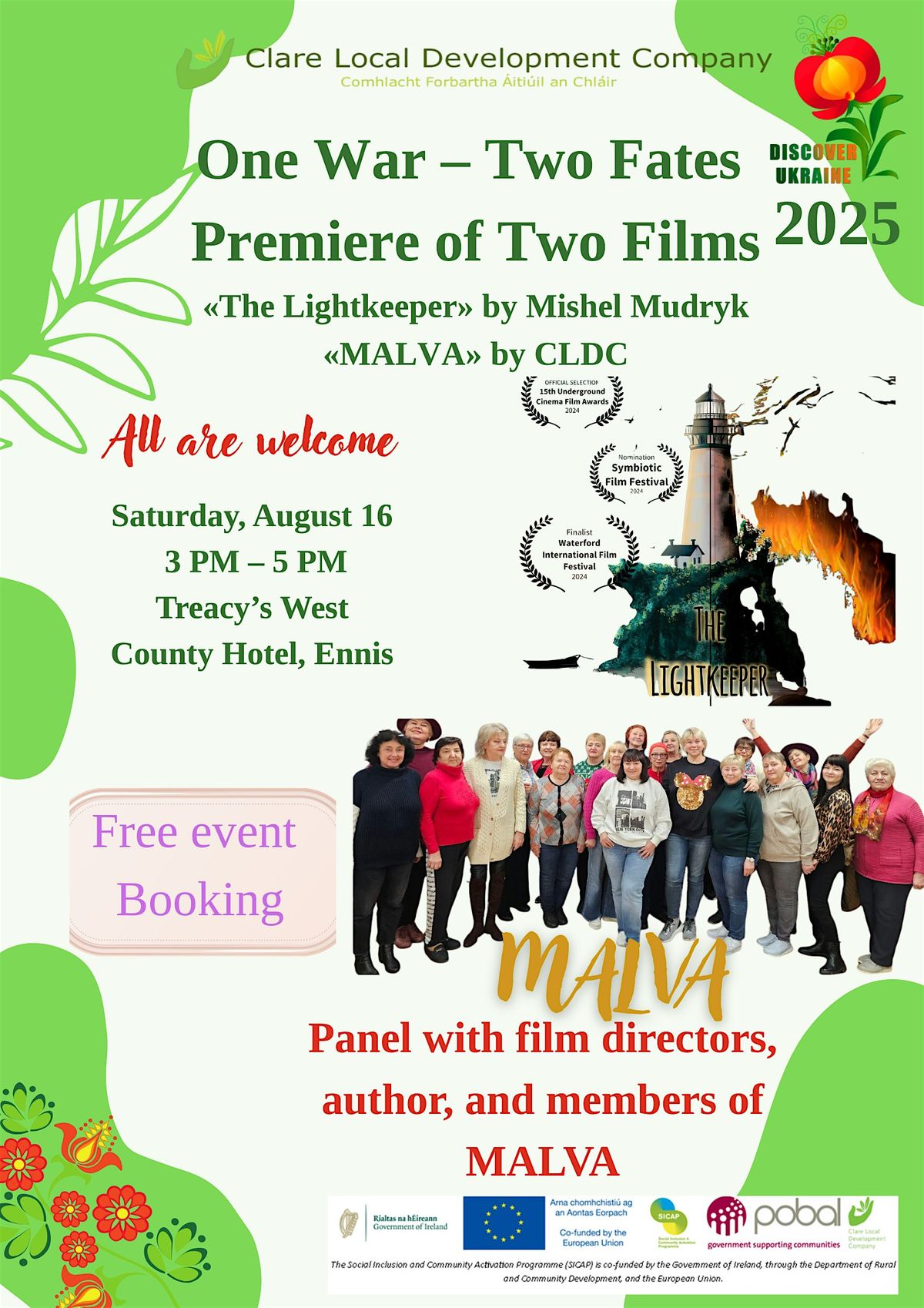 Discover Ukraine 2025: One War – Two Fates / Premiere of Two Films, 16 August | Event in Ennis | AllEvents