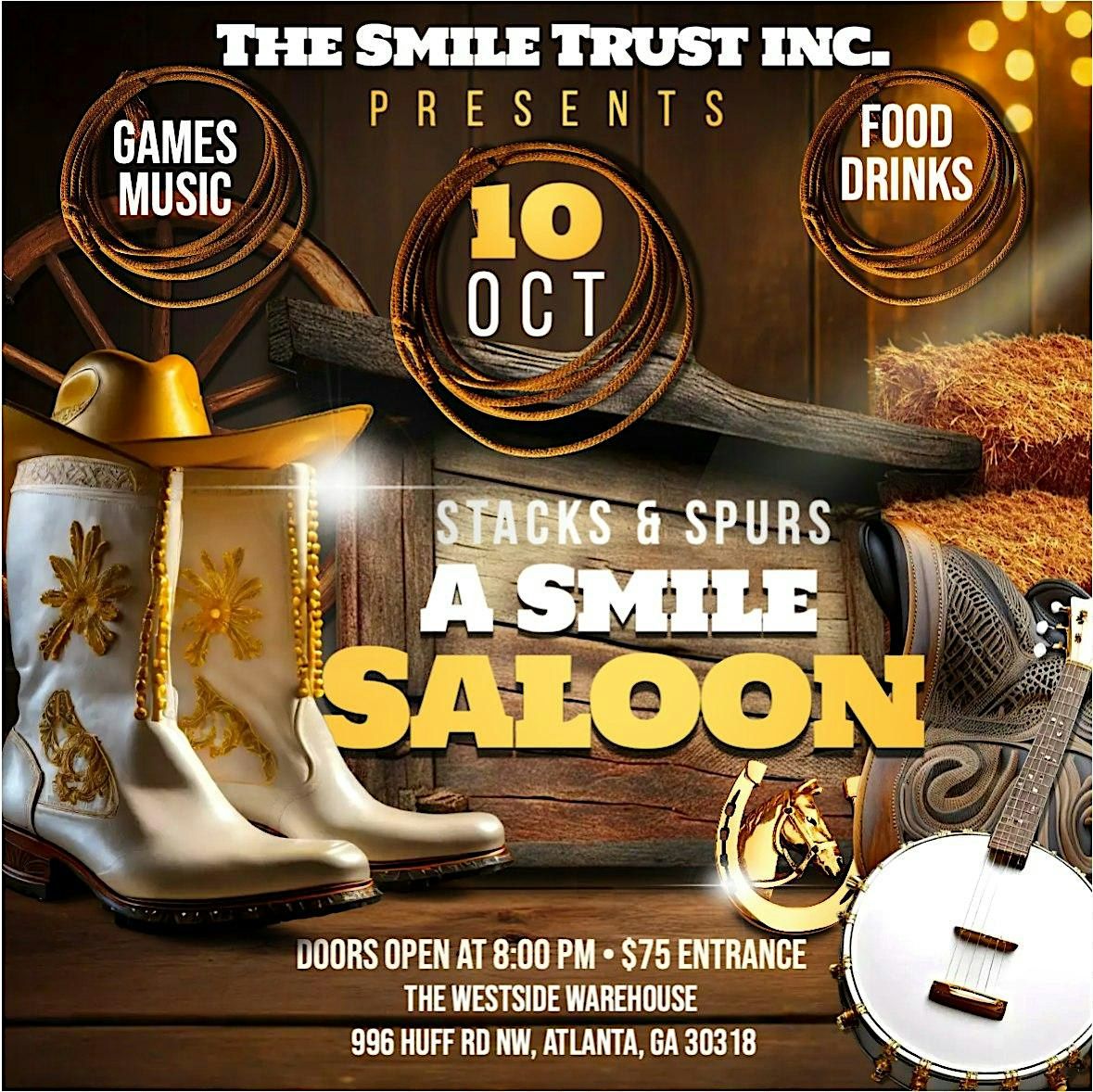 Stacks and Spurs: A Smile Saloon, 10 October | Event in Atlanta | AllEvents