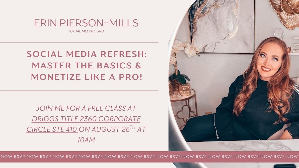 Social Media Class with Erin Pierson Mills, 26 August | Event in Henderson | AllEvents