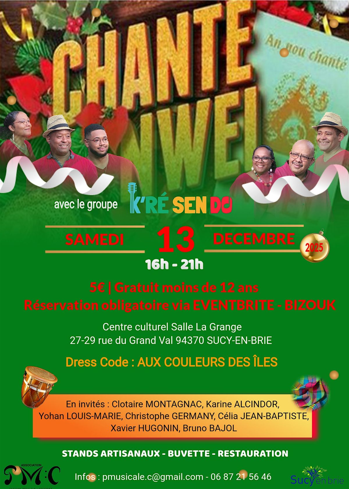 Chanté Nwel 2025 Groupe K'Ré Sen Do & Co - AUX COULEURS DES ÎLES, 13 December | Event in SUCY EN BRIE