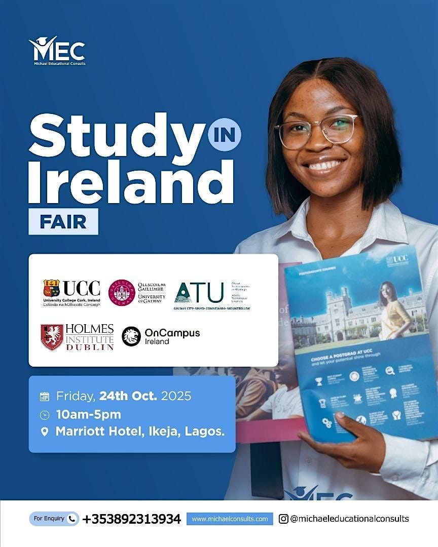 Study in Ireland Fair, 24 October | Event in Lagos | AllEvents
