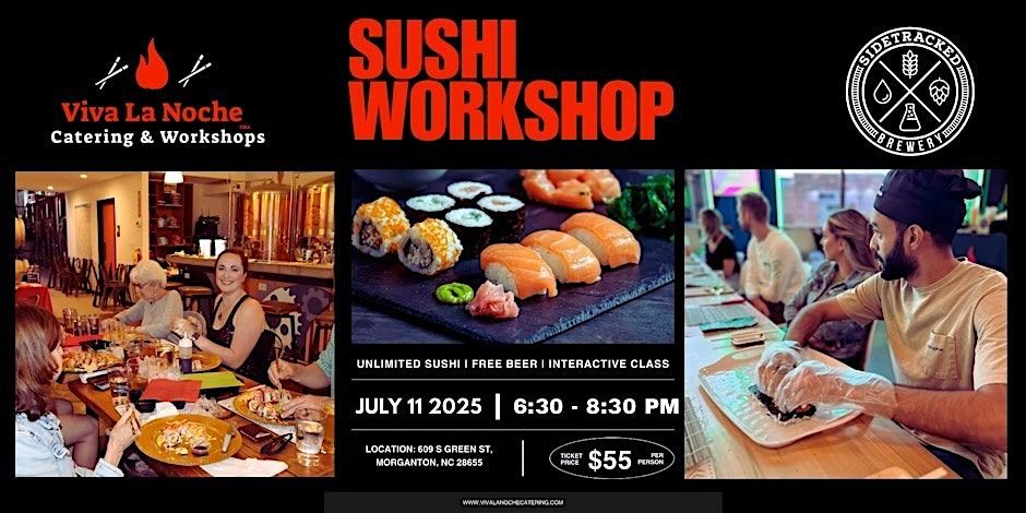 Sushi Workshop at Sidetracked Brewery, 11 July | Event in Morganton | AllEvents