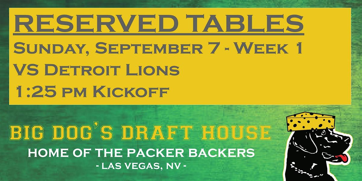 Draft House-Week 1 Packer Game Reserved Tables (Lions 1:25 pm Kickoff), 7 September | Event in Las Vegas | AllEvents