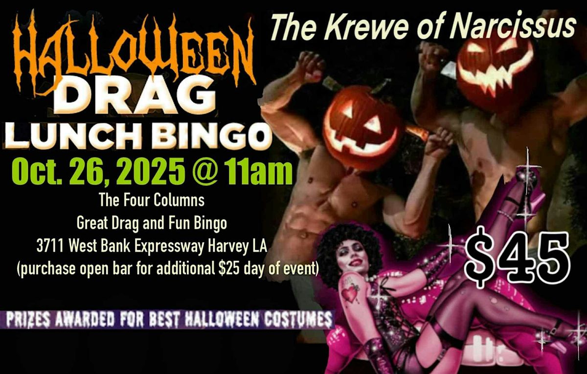 Halloween Drag Lunch Bingo and Costume Contest, 26 October | Event in Harvey | AllEvents