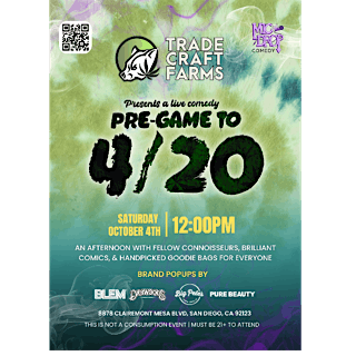 PRE-GAME TO 4/20, 4 October | Event in San Diego | AllEvents