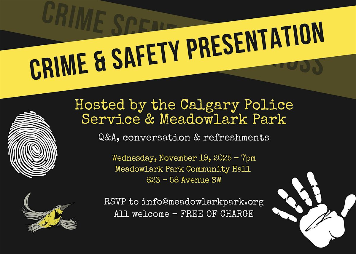 Community Crime & Safety Presentation, 19 November | Event in Calgary | AllEvents