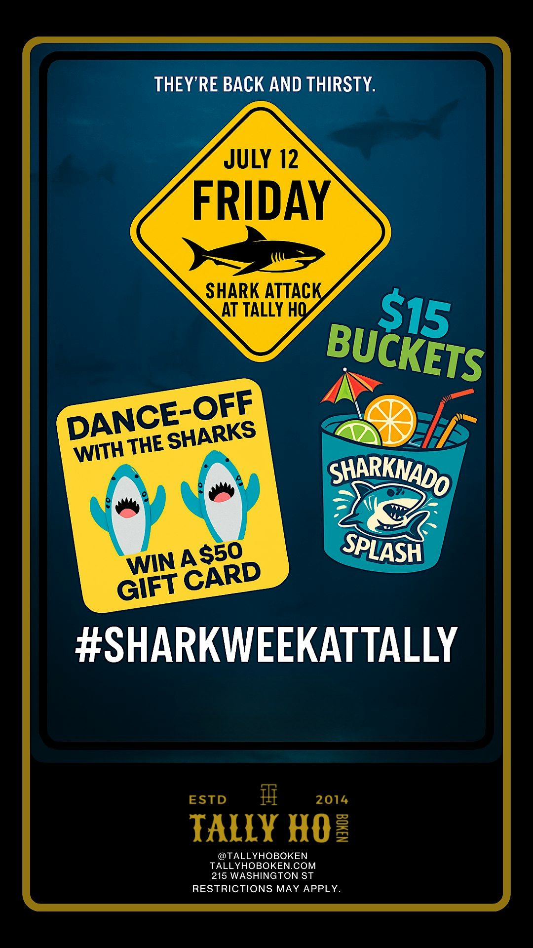 Shark Attack at Tally Ho, 11 July | Event in Hoboken | AllEvents