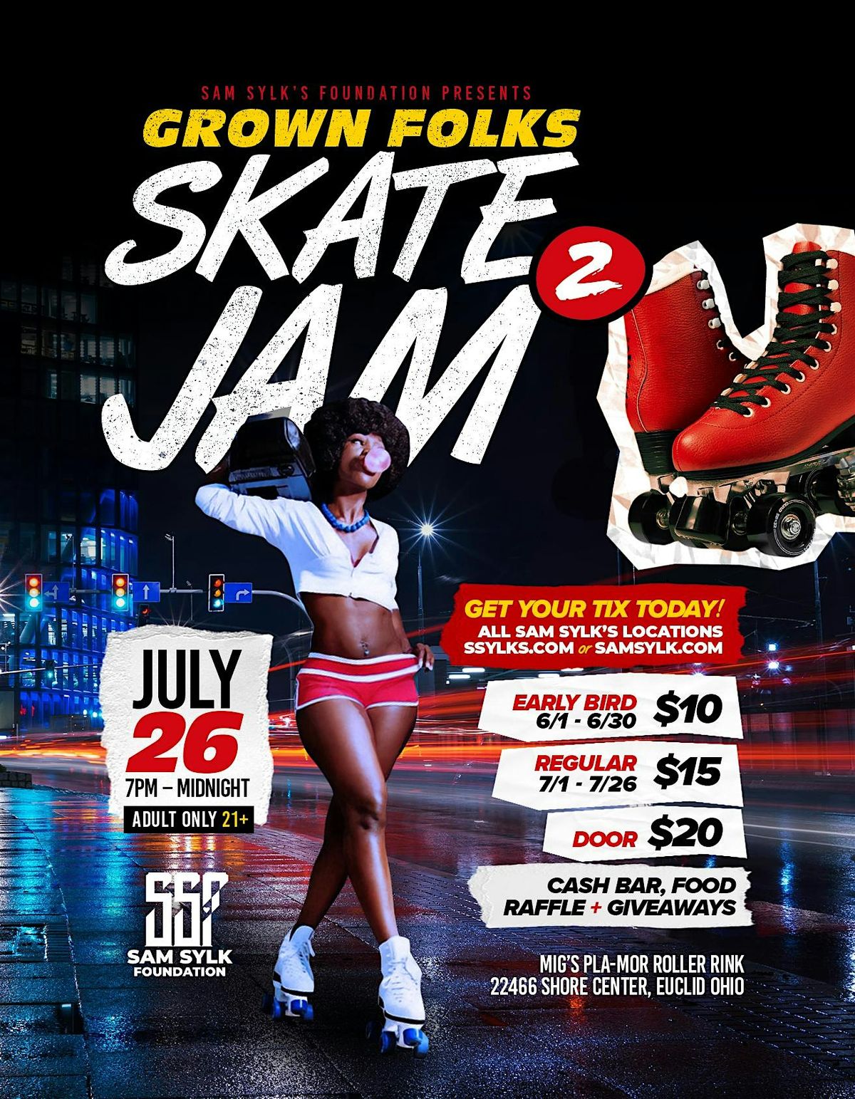 Grown Folks Skate Jam  "Presented By The Sam Sylk Foundation, 26 July | Event in Euclid | AllEvents