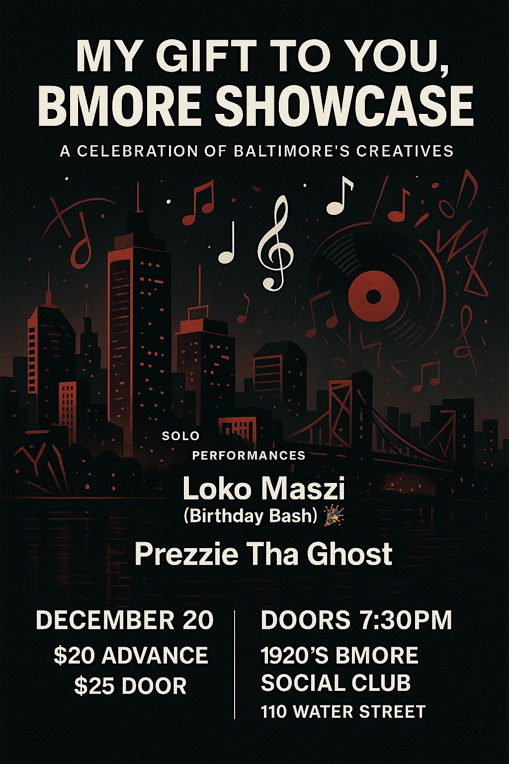 My Gift To You Bmore Showcase 2025, 20 December | Event in Baltimore | AllEvents