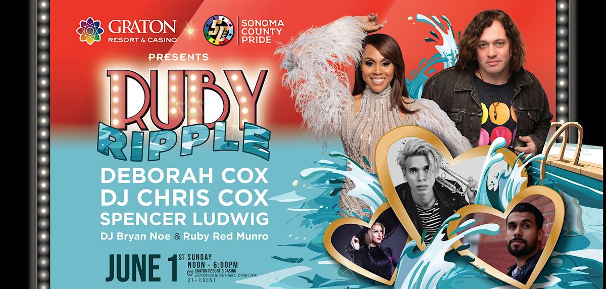 Sonoma County Pride's "Ruby Ripple" Pool Party @ Graton Resort & Casino, 1 June | Event in Rohnert Park