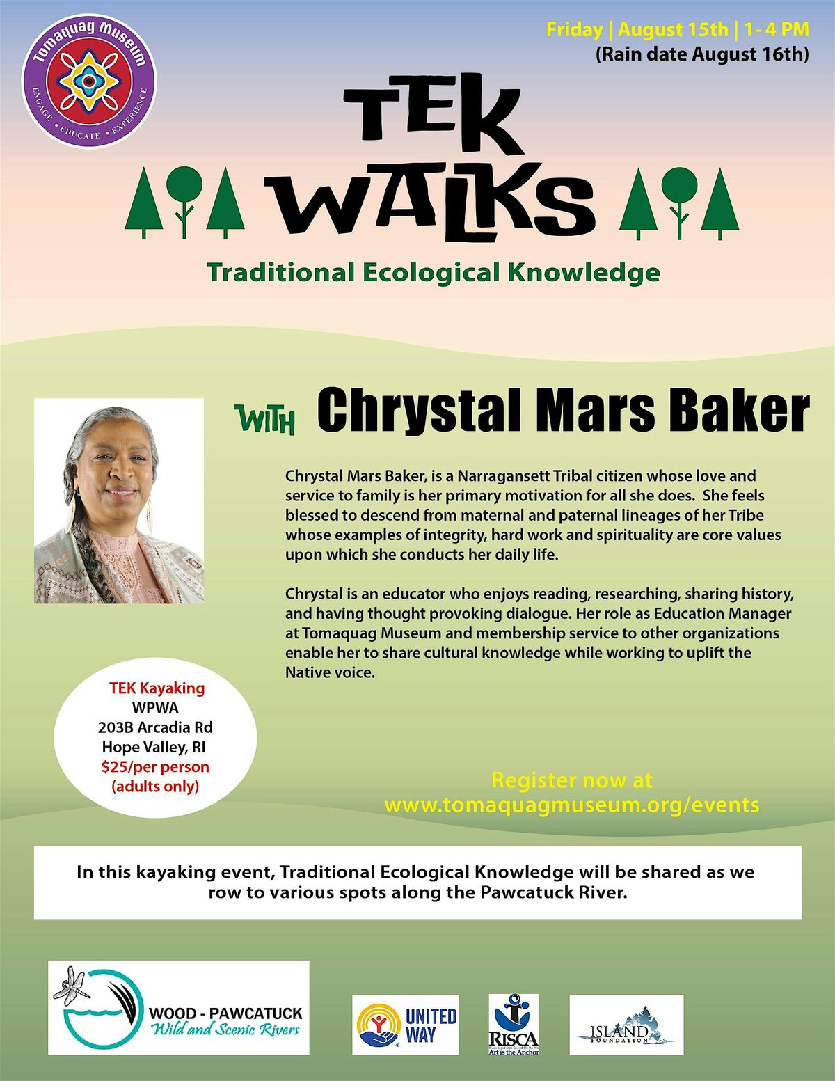 TEK PUBLIC Kayaking with Chrystal Mars Baker, 12 July | Event in Hopkinton | AllEvents