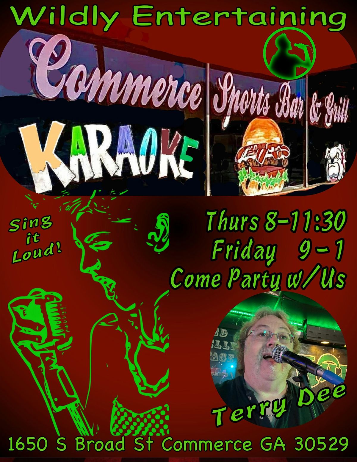Thursday’s Big Time Karaoke Party at Commerce SB&G Starting at eight