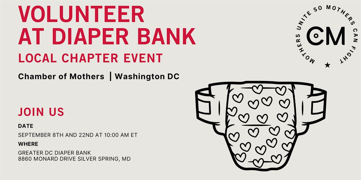 WASHINGTON DC - CoM Local Chapter Volunteer Event at the DC Diaper Bank, 8 September | Event in Silver Spring