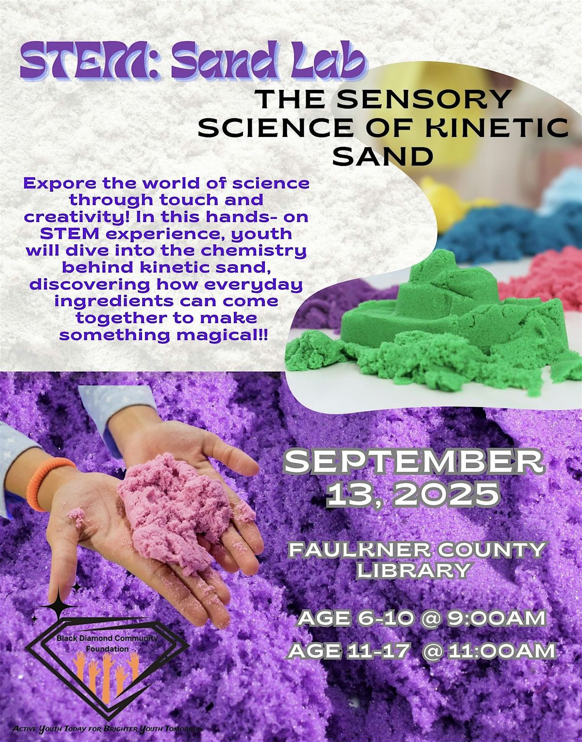 STEM: Sand Lab -The Sensory Science of Kinetic Sand Ages 11-17, 13 September | Event in Conway | AllEvents