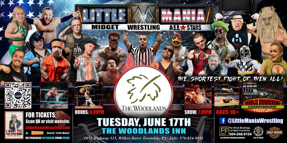 Wilkes-Barre, PA  - Little Mania Midget Wrestling @ The Woodlands Inn, 17 June | Event in Wilkes-Barre | AllEvents