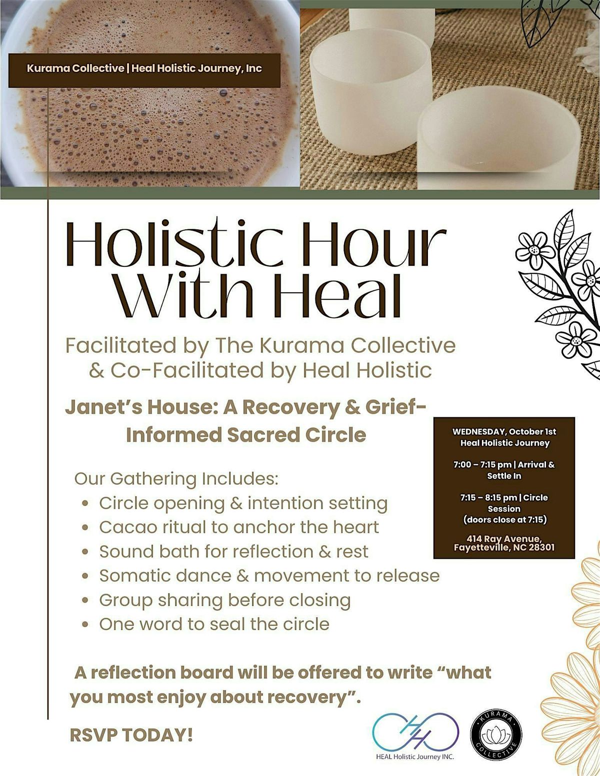 Holistic Hour W/ Heal- A Recovery & Grief-Informed Sacred Circle, 1 October | Event in Fayetteville | AllEvents