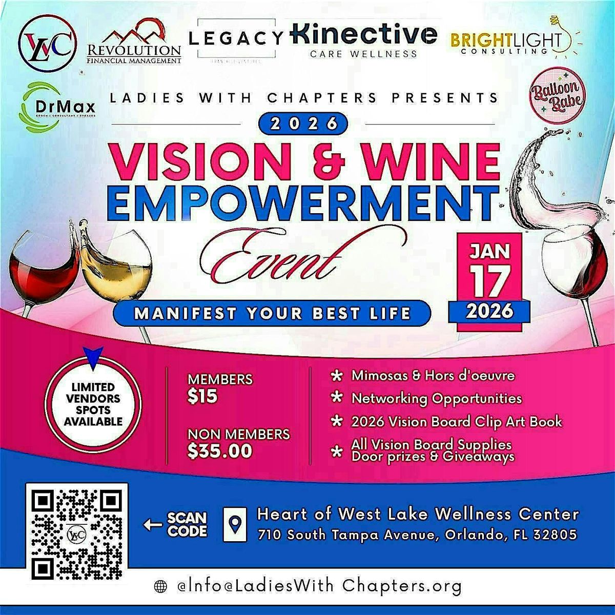 Vision & Wine  Empowerment Workshop, 17 January | Event in Orlando | AllEvents