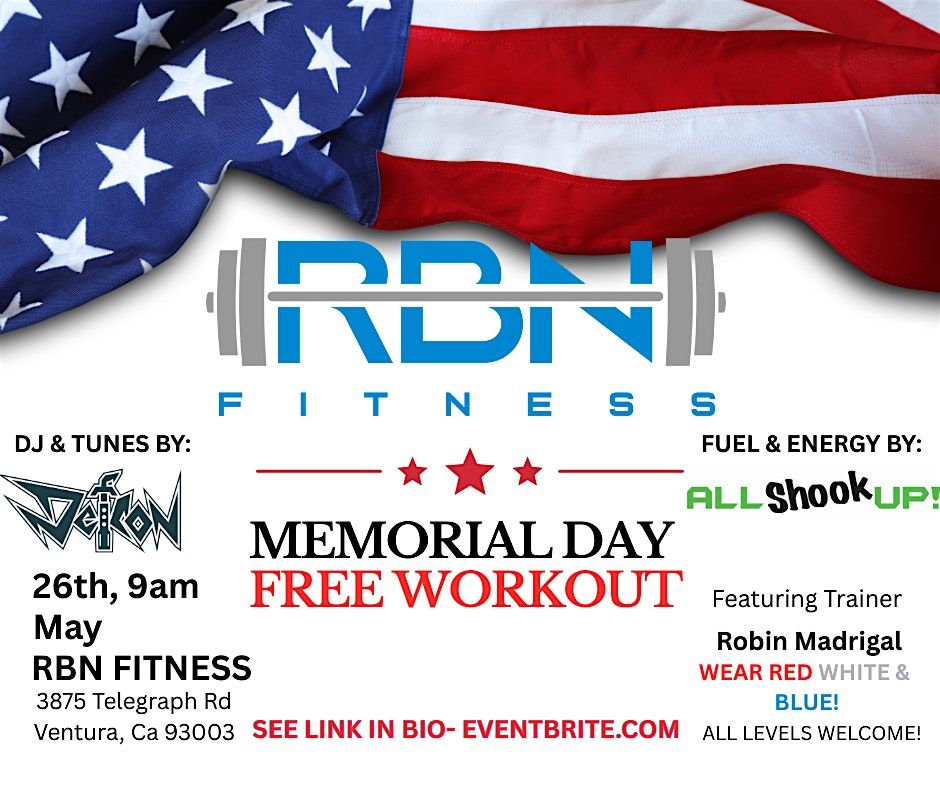 RBN Memorial Day Burn – Workout, Music & Community Vibes, 26 May | Event in Ventura | AllEvents