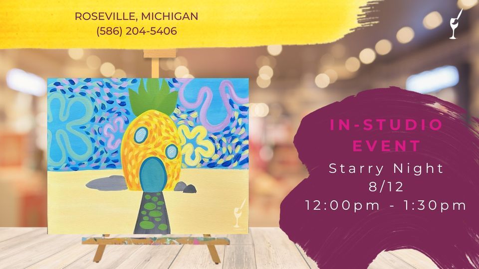 Starry Night, Painting with a Twist (Roseville, MI), August 12 2023