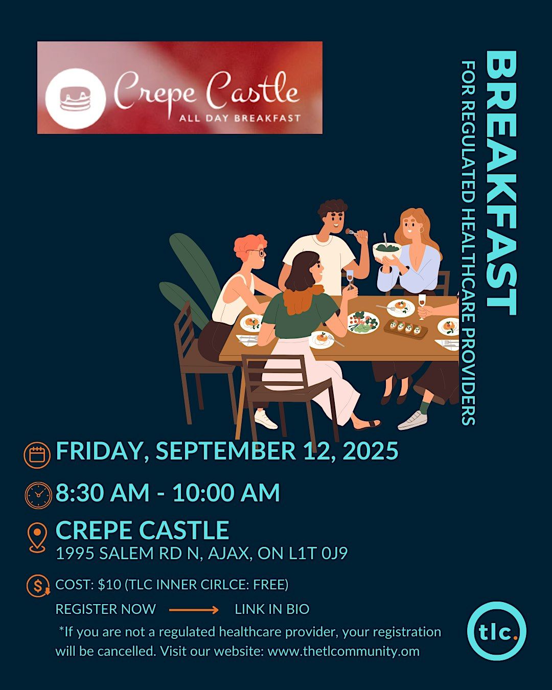 TLC for Therapists & Healthcare Professionals: Breakfast, 12 September | Event in Ajax | AllEvents