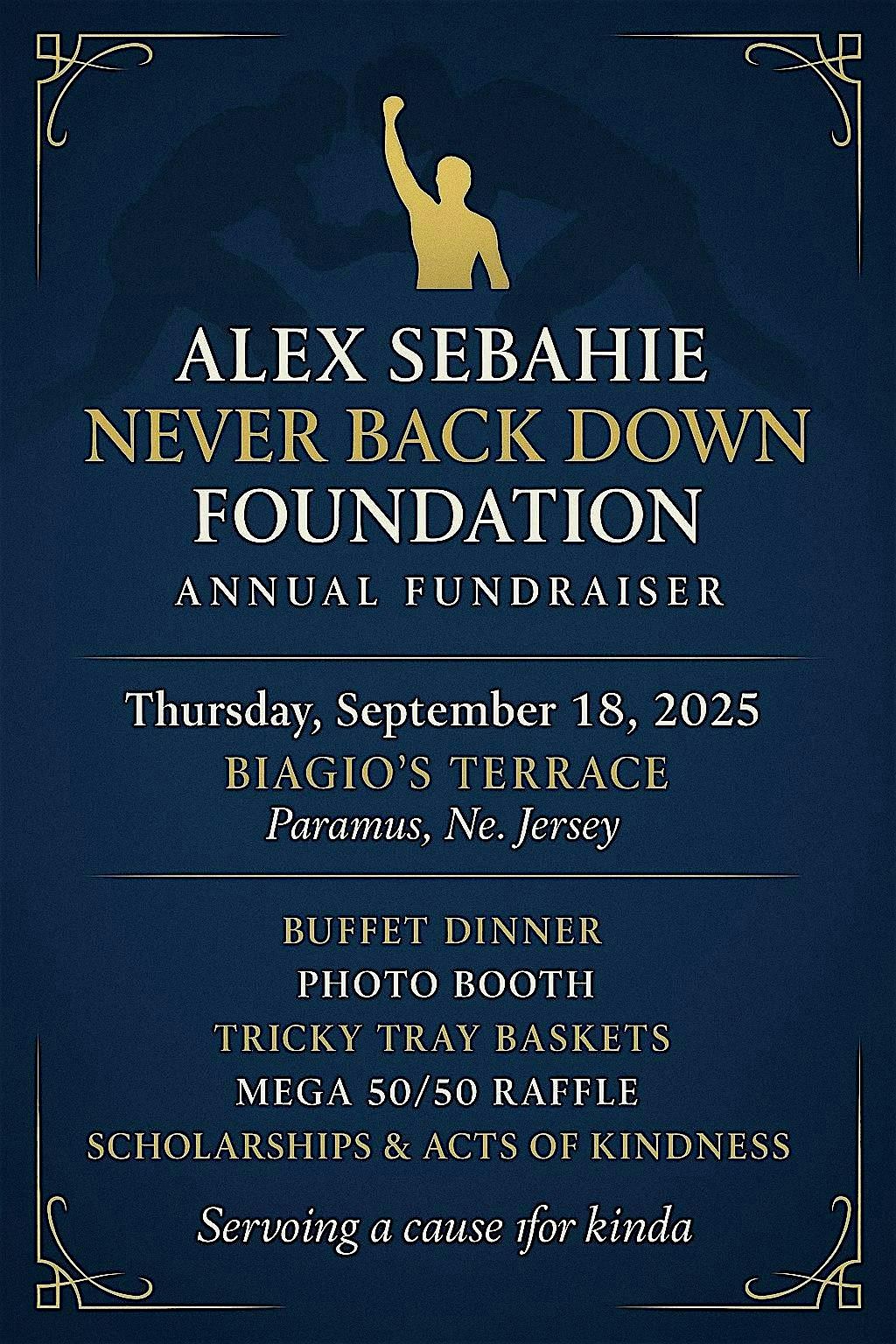6th Alex Sebahie Never Back Down Fundraiser Event, 18 September | Event in Paramus | AllEvents