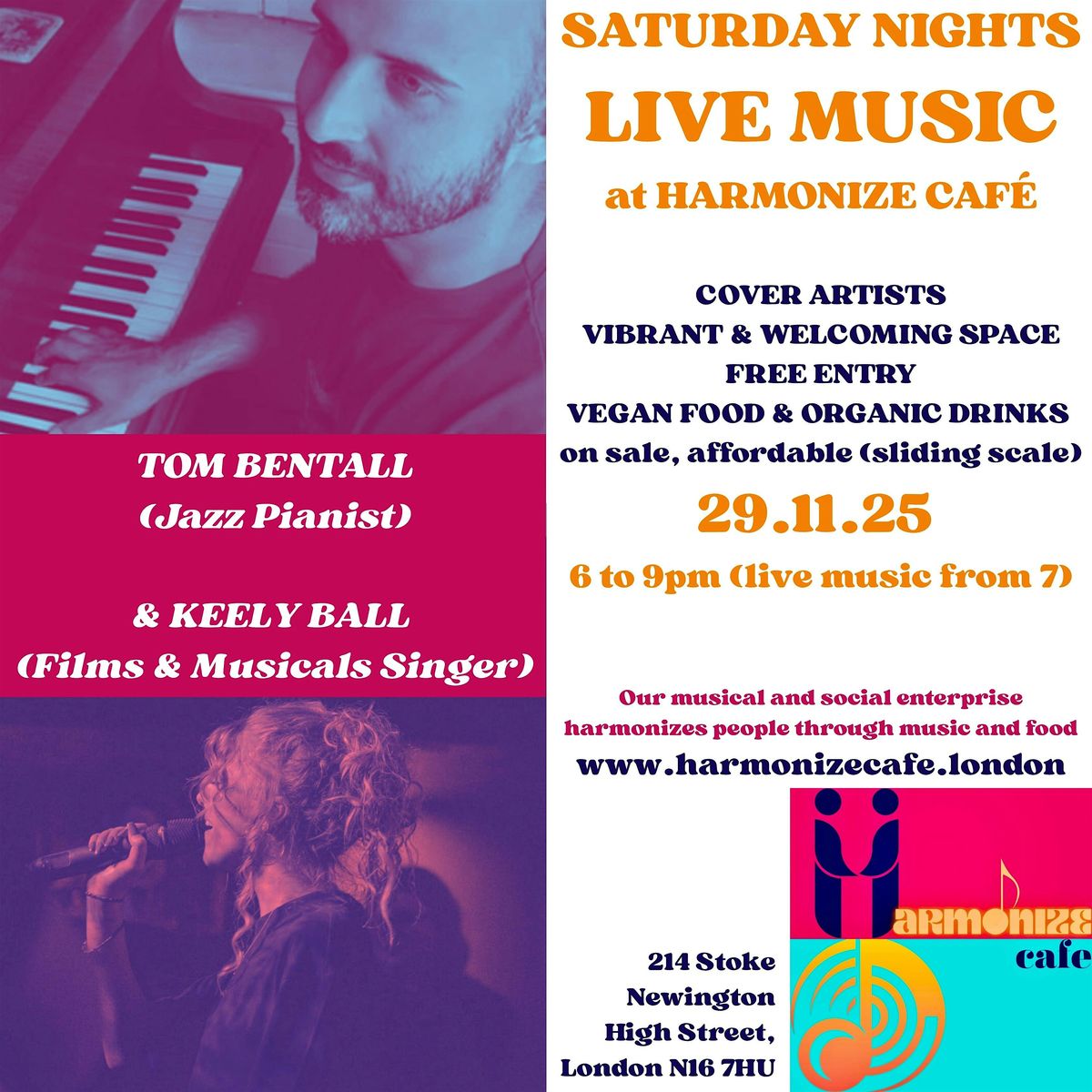 Tom Bentall and Keely Ball at Harmonize Café | Event in London | AllEvents