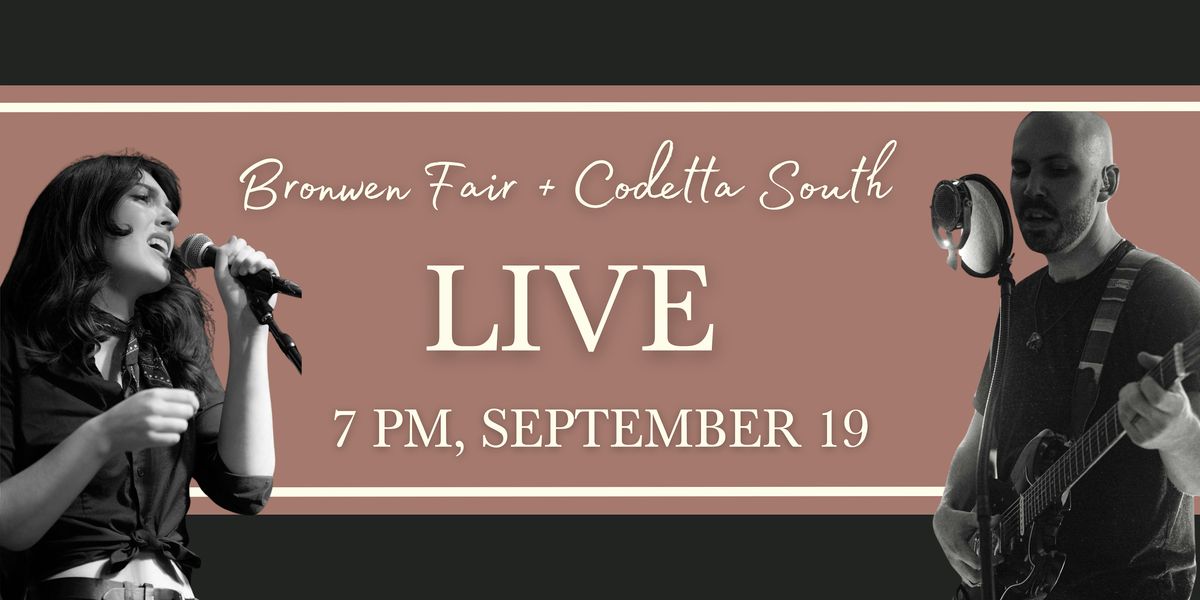 Bronwen Fair + Codetta South LIVE At Foundry42, 19 September | Event in Port Jervis | AllEvents
