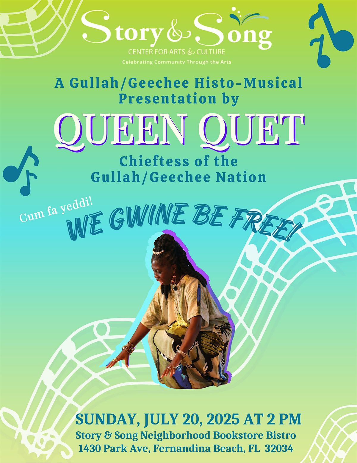 Gullah/Geechee We Gwine be Free by Queen Quet at Story & Song, 20 July | Event in Fernandina Beach | AllEvents