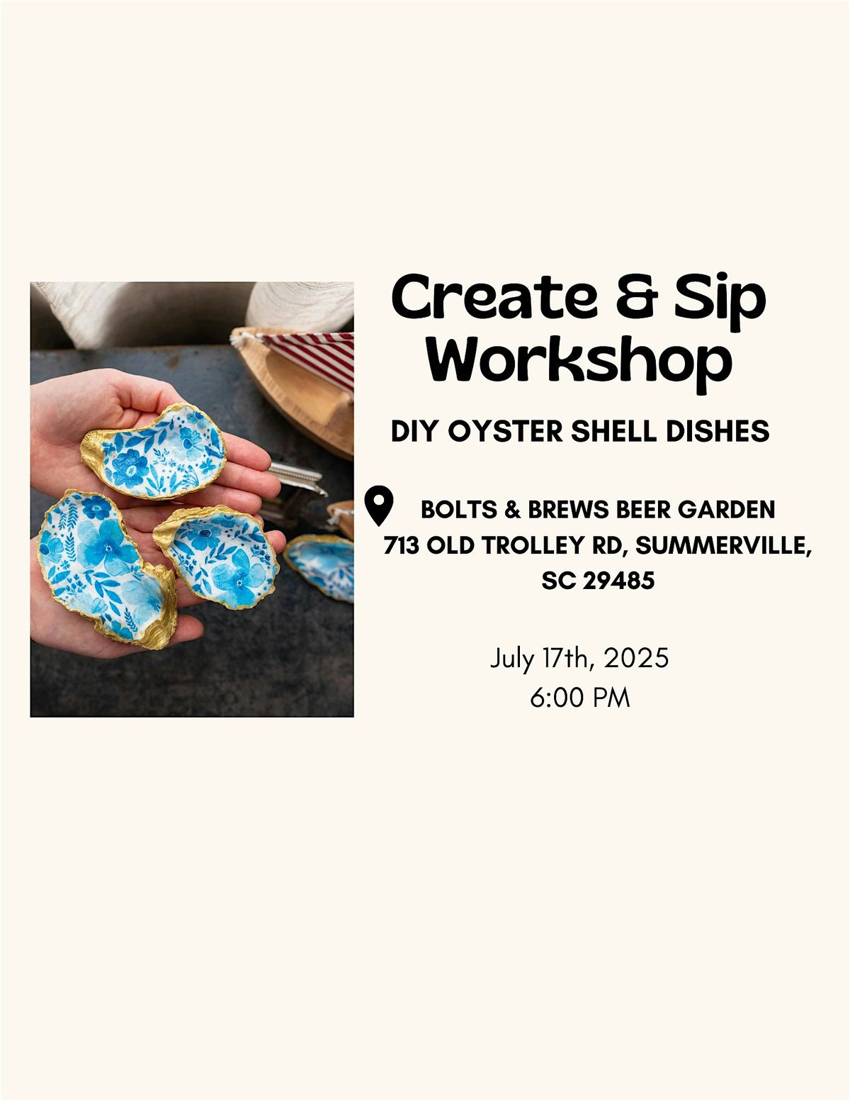 Create & Sip at Bolts and Brews Beer Garden, 17 July | Event in Summerville | AllEvents