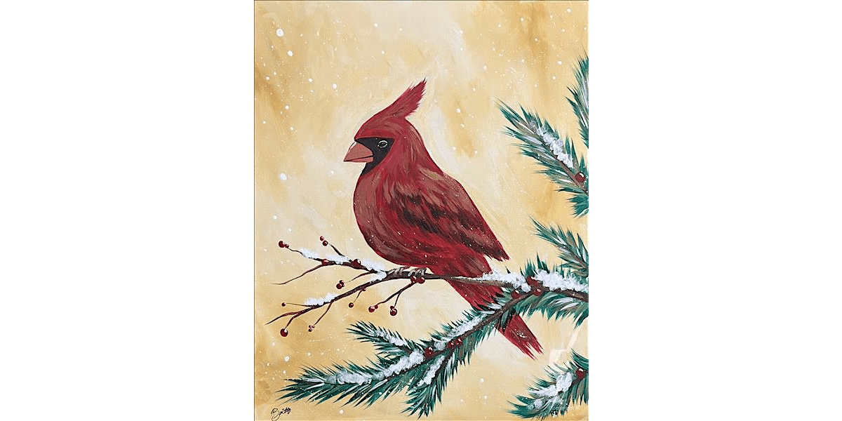 Cardinal in the Snow - Paint and Sip in Houston | Classpop!™, 3 January | Event in Pasadena | AllEvents