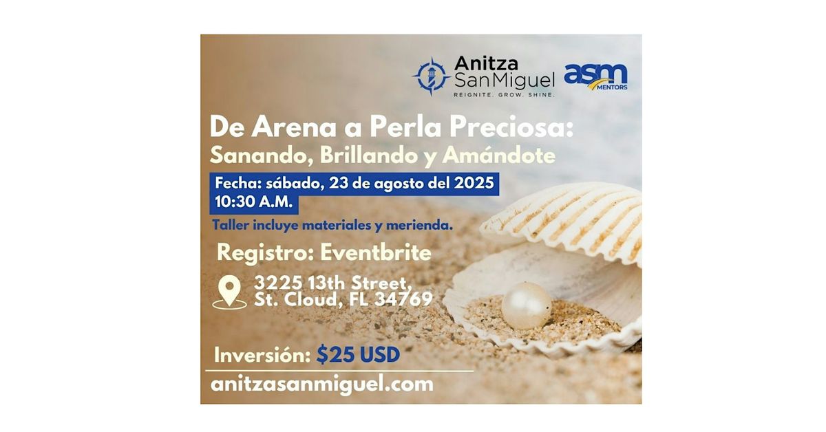 De Arena a Perla Preciosa: Sanando, Brillando y Amándote, 23 August | Event in St. Cloud | AllEvents