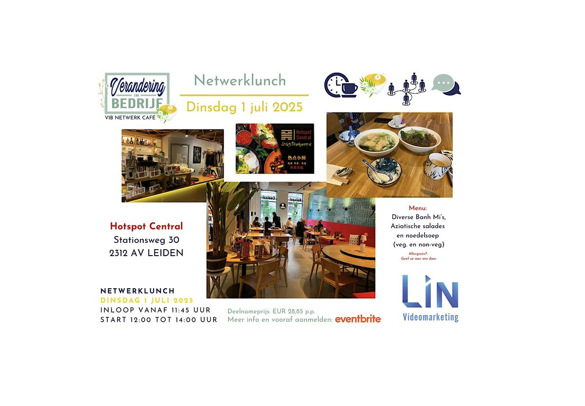 VIB Netwerklunch Hotspot Central, 1 July | Event in Leiden | AllEvents