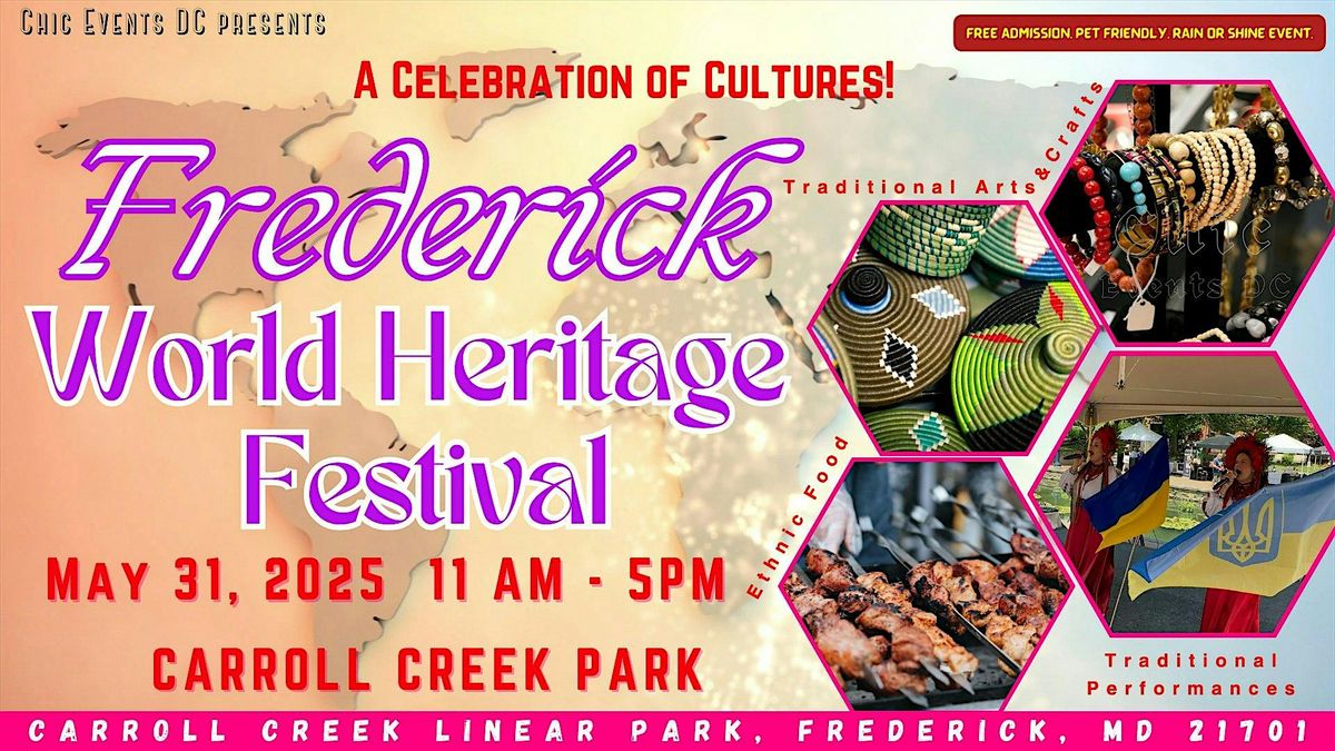 World Heritage Festival @ Carroll Creek Park, Frederick, MD, 31 May | Event in Frederick | AllEvents