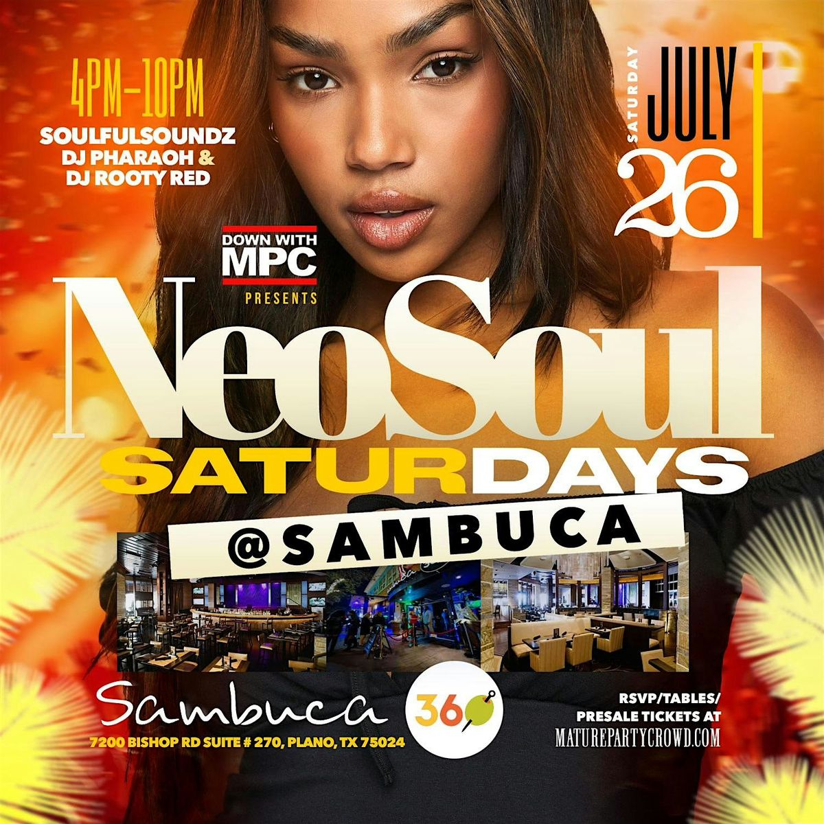 NEO SOUL "SATURDAYS" @ SAMBUCA 360, 26 July | Event in Plano | AllEvents