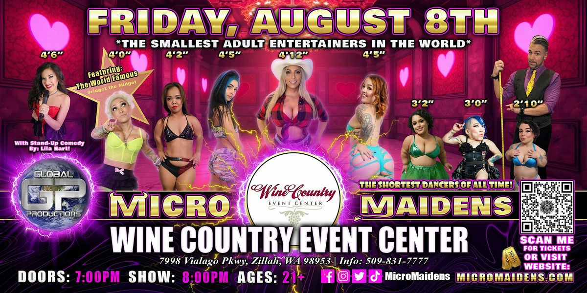 Zillah, WA - Micro Maidens Dwarf Dancers @ Wine Country Event Center, 8 August | Event in Zillah | AllEvents