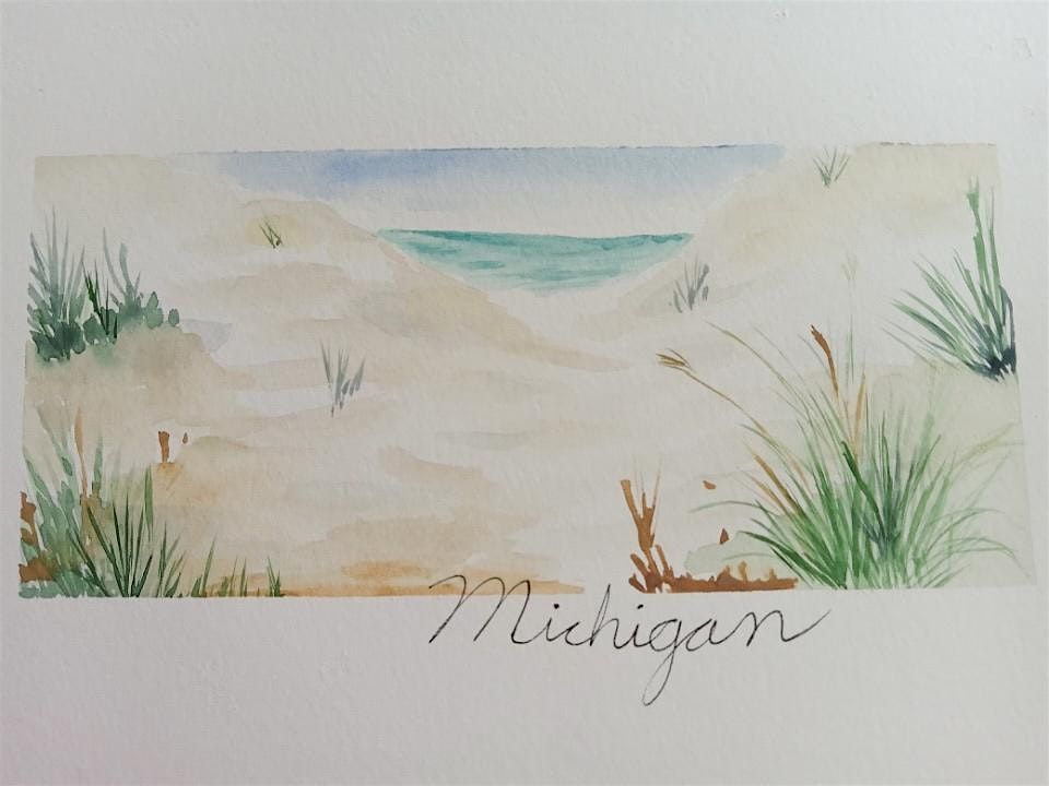 Postcards From Lake Michigan- Watercolor Class with Haley Jula Design, 29 August | Event in Tecumseh | AllEvents