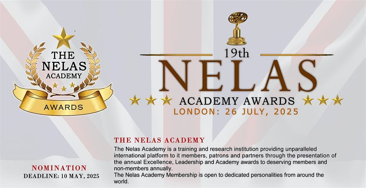 19TH EDITION OF NELAS ACADEMY AWARDS 2025, 26 July | Event in London | AllEvents