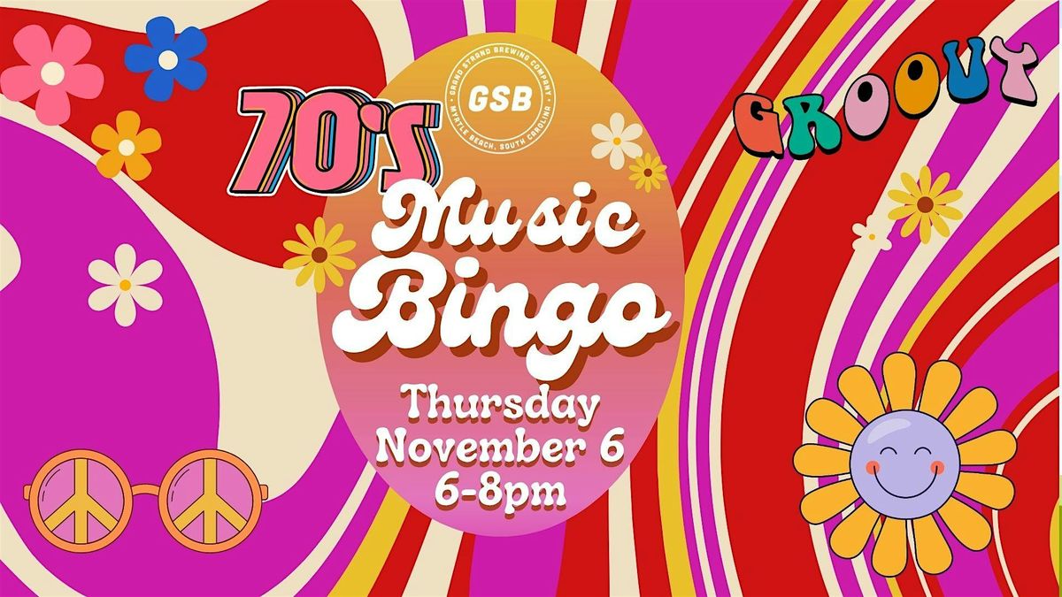 Groovy Music Bingo- 70s Edition, 6 November | Event in Myrtle Beach | AllEvents