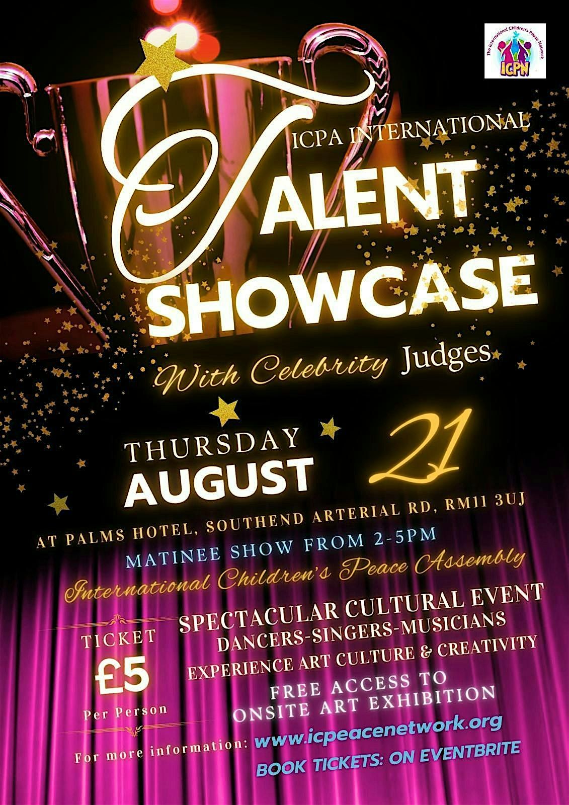 ICPA International Talent Showcase & Art Exhibition 2025, 21 August | Event in Hornchurch | AllEvents